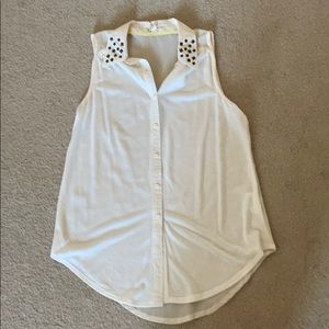 White button-down tank